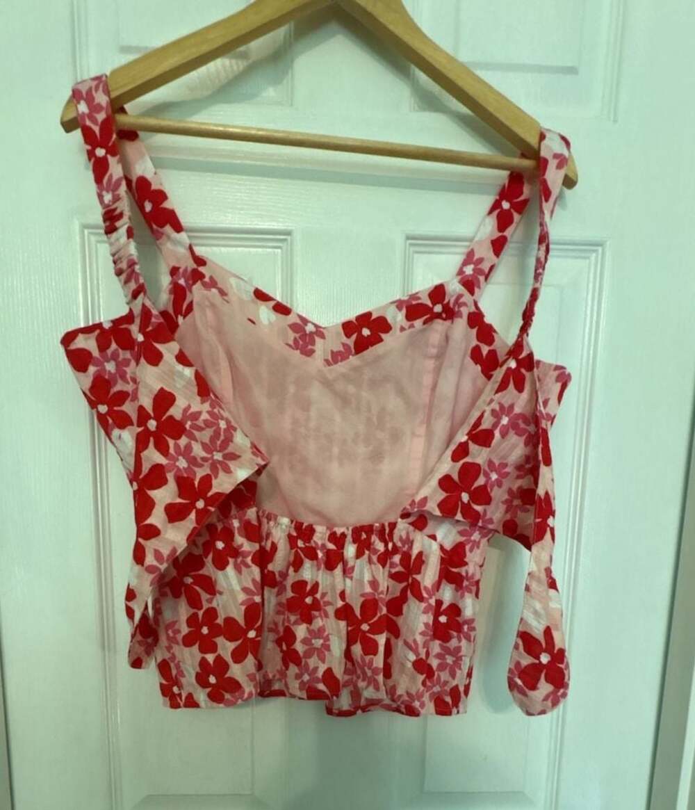 Draper James Floral Peplum Tank Top Size 8 - Picture 4 of 7